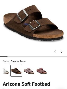Birkenstock Arizona Soft Footbed Sandals — Carafe Brown Suede